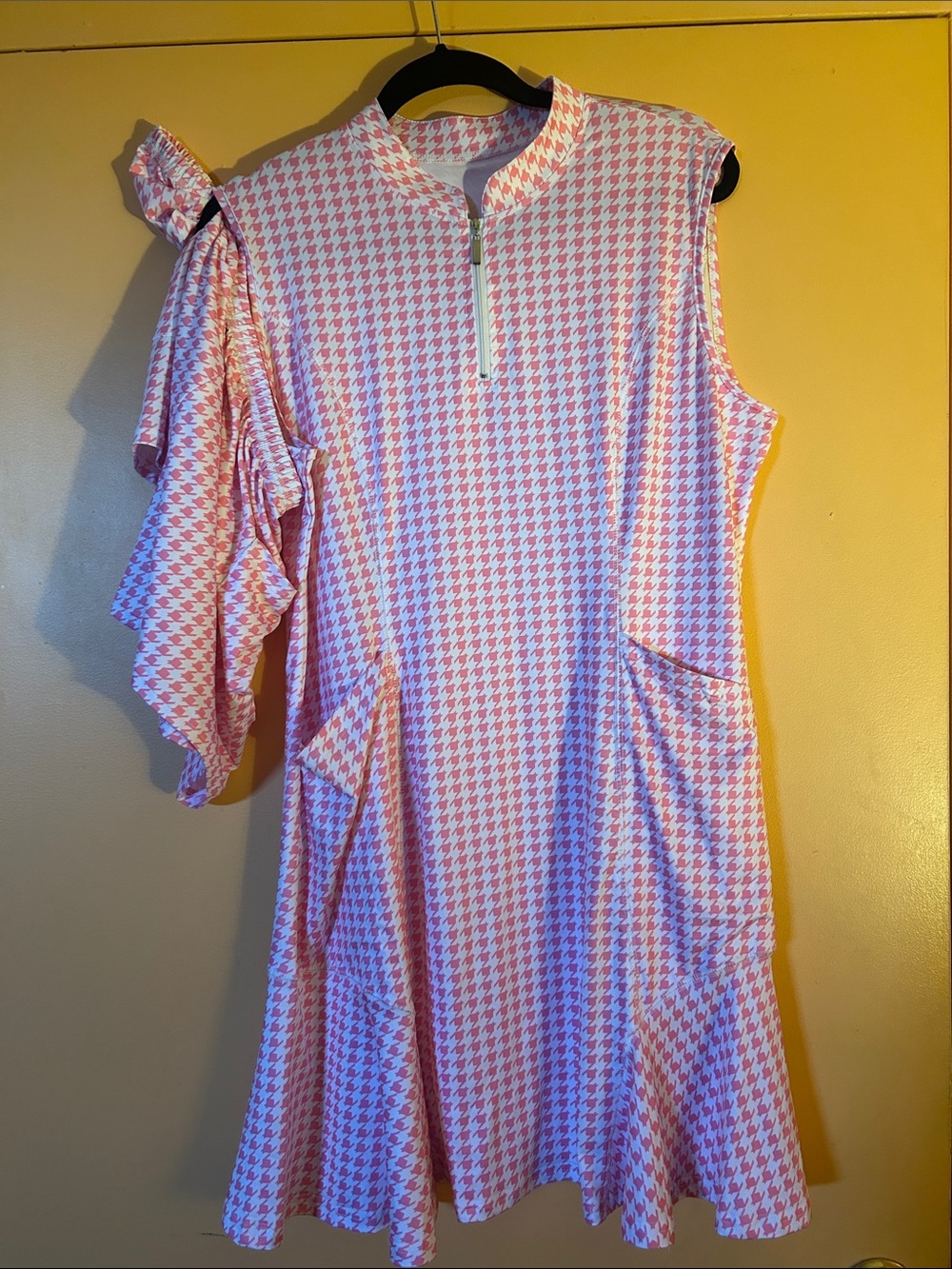 Pink and White Houndstooth Dress…Pickle ball anyone?